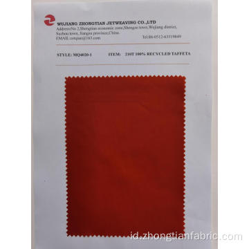 100% daur ulang polyester 210t 75d taffeta